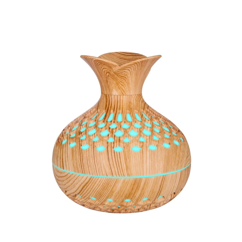 Humidificateur d'air électrique USB, Mini Vase à Grain de bois, diffuseur d'huile essentielle