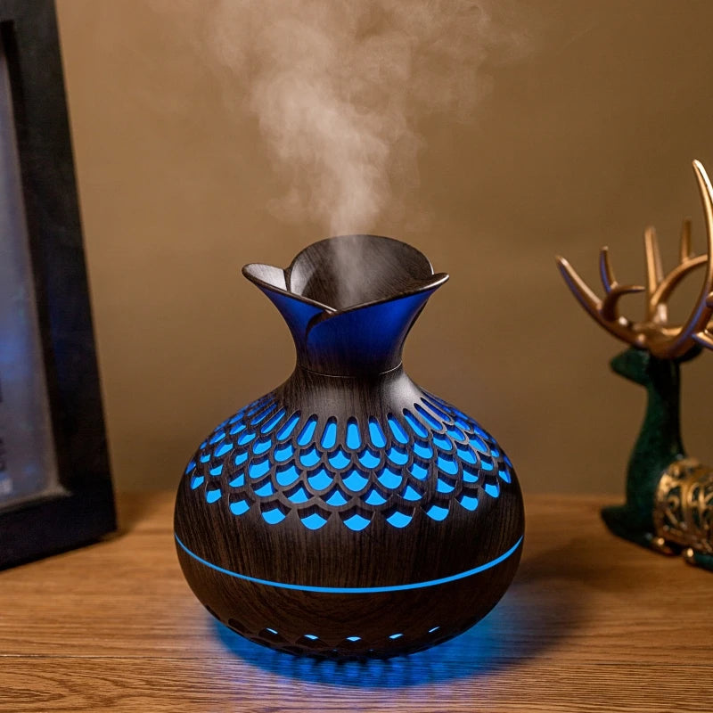 Humidificateur d'air électrique USB, Mini Vase à Grain de bois, diffuseur d'huile essentielle
