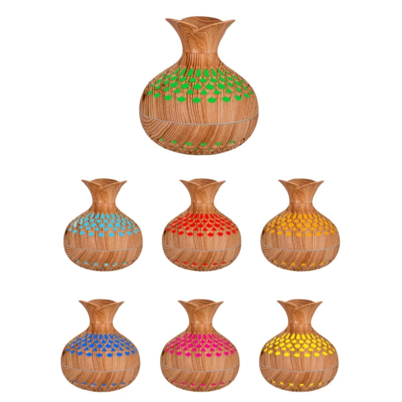 Humidificateur d'air électrique USB, Mini Vase à Grain de bois, diffuseur d'huile essentielle