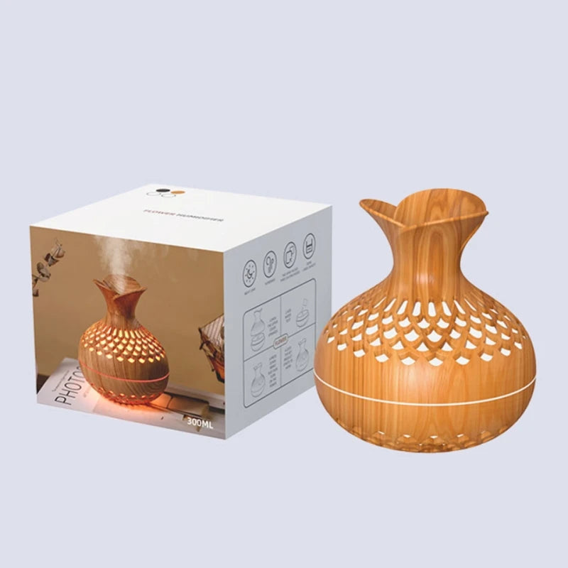 Humidificateur d'air électrique USB, Mini Vase à Grain de bois, diffuseur d'huile essentielle