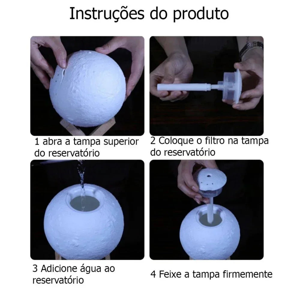 lune lampe 3D diffuseur de lumière arôme huile essentielle