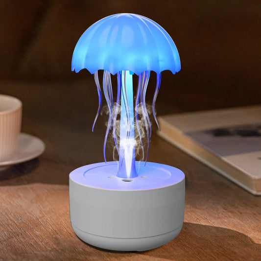 Humidificateur d'air USB à méduses, diffuseur d'arôme, purificateur, pulvérisateur de brume, veilleuse rotative colorée essentielle pour chambre à coucher